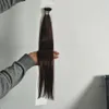 Elibess Hair-Russian Remy Nano Ring Menselijk Hair Extensions 16 "- 26" 100s / Set Stick Tip Nano Ring Hair Extensions 2 # Dark Brown