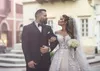 Personnalisés arabes Robes de Mariée 2018 avec appliques épaules lacé dans le dos Traîne Arabie mariage Robes de mariée