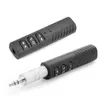 Clip-On Wireless AUX Bluetooth-mottagare bil hörlurs högtalare 3,5 mm Bluetooth-ljudmusikadapter med MIC PP-paket 140pcs / lot