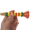 Troque de madeira colorido buglet bugês bugle brinquedo musical educacional para crianças bebê brinquedos de madeira instrumento musical trompete hooter