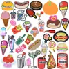10PCS Diy Food and Drink Patches Random for Clothing Iron Embroidered Patch Applique Iron on Patch Sewing Accessories Badge on Clothes Bag