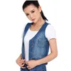 women denim sleeveless jacket