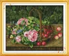 Fruit mand bloemen kersen home decor schilderijen, handgemaakte kruissteek borduurwerk handwerken sets geteld afdrukken op canvas DMC 14CT / 11CT