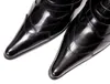 Spioste Toe Buty Mężczyźni Prawdziwej Skóry Buty ślubne Mężczyzna Bronze Formalne Business Sukienka Buty Zapatos Hombre 6,5 cm Obcasy, Big US6-12