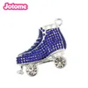 10pcs 40mm Enamel Rhinestone Crystal 3D Ice Skating Shoe Pendant For Necklace