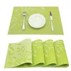 Washable Placemats Dining Table Mat Heat Insulation Stain Resistant Woven Vinyl Kitchen PVC Table Placemat Dinner Plate Bowl Pad