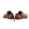 Fashion Genuine Leather Men's Derby Breathable Footwear Round Toe Handmade Man Flat Platform Formal Dress Party Shoes