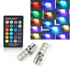 2 peças RGB T10 W5W Led Car Clearance Lights SMD RGB T10 LED 194 168 Bulb Remote Width Interior Lighting Source T10 Car Styling