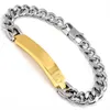 Bracelete de moda de jóias masculino Bracelete de aço inoxidável unissex Silver Bracelets Link Byzantine B001Link Chain