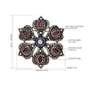 Luxury Vintage Brooch Women Flower Red Resin Crystal Broches Brooch Ladies Lapel Hijab Corsage Pin Turkish Ethnic Jewelry3687522