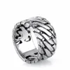 Punk Biker Jewelry Wide Chain Rings Buddha Ring Rock Titanium Stainless Steel Ring Finger Art Retro Drop 4695058