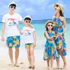 Papa Mama und Kinder Familie passende Outfits Kleider und T-Shirt zwei Farben Familienkleidung9673330