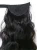 Offre spéciale pince à cheveux malaisienne dans les cheveux enroulés autour des postiches de queue de poney bouclée extension de queue de cheveux réels 120g