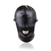 Bondage Slave Fetish Restraints Eye Mask Head Hood Headgear Blindbind Open Mouth Lace-Up BDSM Sex Games Toy #E94