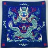 Square Embroidery Dragon Vintage Placemat Plate bowl Dining Table Mat Chinese style Satin cloth Table Place mats Insulated Pad 26x26 cm