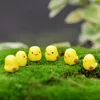 Mini chick garden miniatyr fe figuriner söta miniatyrer konstgjorda mikro landskap diy harts djur dekoration gul