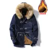 Homme hiver bovin corne bouton gros col fourrure velours laine manteau chaud veste couple long Parkas