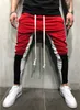 Marca 2018 homens calças casuais moda masculino masculino hip hop sweatpants lado contraste cor corger harem streetwear