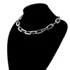 Chunky Link Chain Naszyjniki modne biżuteria kobiety mężczyźni stal nierdzewna płaski łańcuch s srebrny kolor 9919664