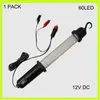 1 Pack 3W 12V Handheld 60 LED Arbetslampa Luz Trabajo LED Nödljus cigarettplugg och klämmor Camp Car Emergency Garage