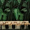 レトロな熱帯の雨の森パームバナナの葉の壁紙のリビングルームレストラン創造的な背景壁を覆っている家の装飾