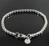 DHL 3 mm quadratisches Rolo-Silber-Gliederketten-Armband, runder Vintage-Armreif für Männer und Frauen, Schmuck, Charms-Armbänder, passend für Murano-Glasperlen