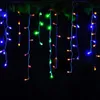 8m x 0 5m 192 LED Perde Icikle String Lights Yeni Yıl Düğün Partisi Çelenk Açık Noel Dekorasyonu için LED Işık250g