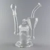 JM Flow Hookah Recycler Bong - 8 "PERC Glass Bubbler Water Pipe With Bowl