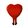 Vuxen Röd Hjärta Mascot Kostym Fancy Heart Mascot Kostym Bröllopsfestkläder