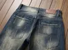 Jeans da uomo Pantaloni tigre con ricamo foro moda stile europeo e americano uomo autunno inverno taglie forti