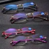 2021New Fashion Reading Glasses Olders Rimless Side Cut Hyperopia Optical Frame For Men And Women