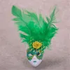 Popular Mini Veneza Feather Máscara Frigorífico Ímã Itália Lembranças Ornamento Home Decor Presente Pacote 6 Cores 12 pçs / lote