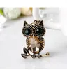 3 Kleuren Rhinestone Retro Owl Pin Broche Designer Broches Badge Metal Emaille Pin Broche Vrouwen Luxe Sieraden Party Decoratie