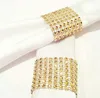 Diamond Napkin Rings for Wedding Napkin Holders Rhinestone Chair Sashes Banquet Dinner Christmas Table Decoration Gold and Silver