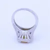 Vecalon Модное женское кольцо огранки «подушка» 10 карат 5А Циркон Cz 14-каратного белого золота с камнем обручальное кольцо для женщин и мужчин Gift2785998