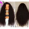 Perruque Lace Front Wig synthétique sans colle, 30 pouces de Long, cheveux crépus bouclés en Fiber de haute température avec raie latérale, perruque afro-américaine