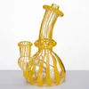 Tubo per l'acqua in vetro 14mm femmina Vetro Banger Gancio per unghie tamponare Rig olio Rigs tubi gialli bong inebrianti Beaker gorgogliatore 935