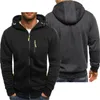 Sudadera con Capucha Lisa para Hombre, Chaqueta Informal con Cremallera y Capucha de Colores, Sudadera de Lana cálida para Hombre, Tops