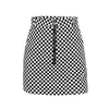 Moda Klasyczna Plaid Mini Spódnica Kobiety Metal Circle Zipper Pull Skinny Krótkie Spódnice Streetwear Jesień Ołówek Spódnica