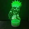 Karikatür Şekil Naruto 3D LED lamba 7 renk değiştirilmiş akrilik dokunmatik gece ışık ev dekoru çocuklar Noel hediyeleri8512122