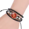 Sept Chakra Yoga Reiki guérison spirituelle verre Cabochon Bracelet en cuir femmes cadeau charme tressé multicouche Bracelet