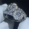 2018 Anello Infinity Flower Colore argento Diamond Cz Stone croce Fede nuziale per fidanzamento da donna Gioielli di moda da sposa