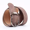 Circle Pin Buckles Suede PU Leather Belt Female Silver Buckle Jeans Wild Belts For Women Fashion Students Simple Casual Trousers