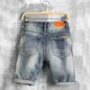 Summer denim shorts male jeans men jean shorts bermuda skate board harem mens jogger ankle ripped wave denim plus size 40