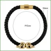 New Fashion Mens Punk Bracelet Multicolor Skull Charm Bracelet Black Leather Handcuff Chain for Men Boys233S