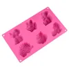 Molde de silicona de chocolate en 3D Decoración de pastel de bricolaje Herramientas para hornear animales pequeños Fox Frog Camshadilla Moldura de hojaldre Moldes de jabón de jabón