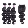 10a Brasilianska Virgin Hårbuntar med spetsavslutning Frontal Straight Body Deep Water Wave Kinky Curly Human Weave Extensions Double Machine Weft för svarta kvinnor