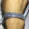 Choucong Handgjord Korsarmband Prinsessan Diamond S925 Silver Fylld Party Bröllop Bangle för Kvinnor Fashion Accessaries