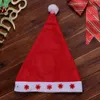 Led ljus flash röd santa claus hatt ultra mjuk plysch jul cosplay hattar juldekoration vuxna jul party hattar