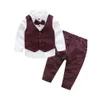 Mode kids kleding baby jongen kleding sets lente herfst heren pak peuter jongens kleding lange mouw shirt vest broek kinderkleding